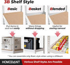 HOMEDANT White 5 Tier Laminated Boltless Heavy Duty Garage Storage Adjustable Wide Size Metal Shelving Unit Utility Rack Shelves Organization Shelf Shed Warehouse 47.7" W x 18.2" D x 71.3" H 1Pack