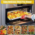 Homikit 2 Pack Baking Sheet, 18” x 13” Stainless Steel Large Cookie Pan Set for Oven, Heavy Duty Metal Half Sheet Baking Tray for Roasting Cooking, Nonstick & Rust Free, Dishwasher Safe