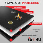Extra Large BBQ Grill Mat 60x40, Heavy-Duty, Non-Stick, Reusable, and Easy-to-Clean, Under Grill Mats for Outdoor Grill Deck Protector, Griddle Mat for Blackstone Grill Pad, Fireproof Patio Mat