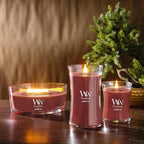 WoodWick Cinnamon Chai Holiday Candle Gifts for Women and Men, 16 oz Ellipse Candle with Crackling Wick