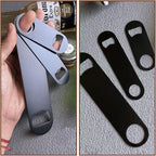 100 Pack Flat Beer Bottle Opener 5 inch Stainless Steel Flat Bottle Opener Black Beer Bottle Openers for Bartender Kitchen Bar Restaurant (5 Inch)