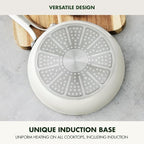 GreenPan Nova 8” Frying Pan Skillet, Induction Suitable Diamond Infused PFOA and PFAS-Free Nontoxic Ceramic Nonstick, Dishwasher and Oven Safe Fry Pan, Quick Even Heating, Cream White