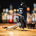 Wine Bottle Opener Set with Accessories Matte Silver in Wood Box, Aerator, Extra Screws, Foil Cutter, Pourer, Vaccu Stopper, Winged Wine Opener, Rabbit Red Wine Corkscrew Set (Matte Silver)