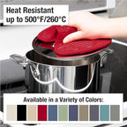 All-Clad Premium Pot Holder & Heating Pad, (2-Pack) Heat Resistant to 500 Degrees, 100% Cotton 10"x6.25" for Kitchen and Barbeque, Chili Red