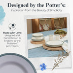 Portmeirion Potter's Brushstroke Dinner Plate (Set of 4) - 8" Earthenware Plates with Classic Brushstroke Rim - Microwave, Dishwasher, Freezer, Oven Safe - Ideal Modern Dinnerware Set (Green)