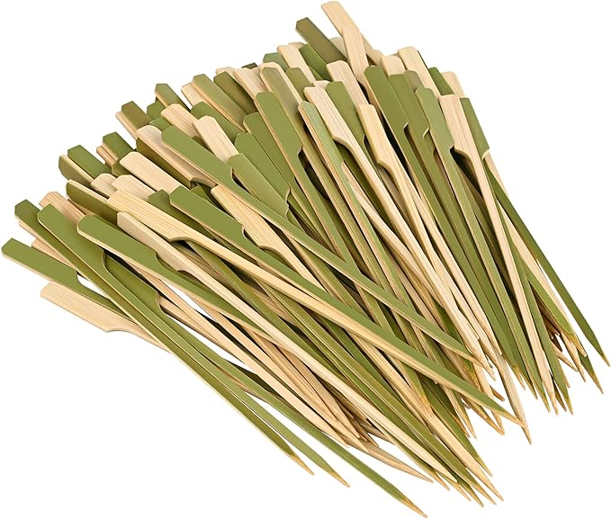 3.5 inch (1000 Pack) Bamboo Wooden Paddle Picks Skewers for Cocktail，Cocktail Picks for Drinks ，Toothpicks，Appetizers，BBQ，Fruit Kabobs，Sandwich，Barbeque Snacks.……4 Packs of 250 Each (1000 Count)…