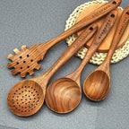 Wooden Spoons for Cooking,10 Pcs Natural Teak Wooden Kitchen Utensils Set Wooden Utensils for Cooking Wooden Cooking Utensils Wooden Spatulas for Cooking (10)