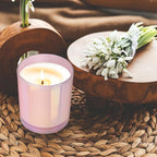 Thick Candle Jars for Making Candles 16 Pcs, 7 OZ Empty Jars with Wood Lids for Candle Making, Sample Container, Glitter Pink
