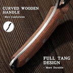 Huusk Knives, Viking Boning Knives for Meat Cutting, Small Ulu knives, Caveman Ultimo Knives Hand Forged Full Tang Knives for Kitchen or Camping Gift for Dad