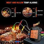 500FT Digital Meat Thermometer with Multy Probes Bluetooth for Smoker Grilling Oven (FS-52)