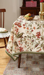 ISAENNE Designer Bohemian Linen Small Rectangular Tablecloth,Colorful Floral Pattern Table Cloth,Wrinkle Resistant Decorative Tablecloths for Dining Thanksgiving Kitchen Party,55"*71"-Grace A