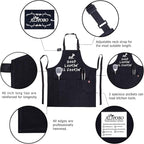 Kitchen Chef Apron - MR. GOOD LOOKIN' IS COOKIN' Funny Aprons for Men Dad - Adjustable Bib Apron with 2 Pockets and 40" Long Ties, Perfect for Cooking, Grilling, BBQ, Baking - Black