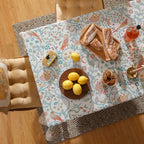 patdrea Designer Vintage French Rectangular Tablecloth,Floral Birds Pattern Linen Table Cloth,Fall Yellow Decor Table Cover for Kitchen Dining Banquet,Christmas,Thanksgiving,63"x87"-Magnolia