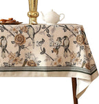 ISAENNE Designer Vintage Linen Tablecloth Rectangular,Floral and Bird Pattern Elegant Table Cloth,Fall Wrinkle Resistant Decor Tablecloths for Dining Kitchen Party Christmas,55"*79"-Murad A