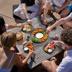 Madesmart Dipware Reusable Dining Plate/Serving Tray for Appetizers and Snacks, Food-Safe Appetizer Serving Platter with Removable Dip Bowl, Olive