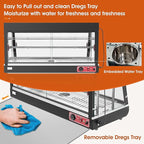 Whalefall 35" Countertop Food Warmer,3-Tier Food Warmer Display Commercial, Warm for Food Pizza Warmer w/ 3D Heating with Stainless Frame Sliding Glass Doors Pastry Display Case for Buffet Restaurant