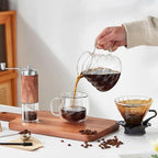 Unbreakable Pour Over Coffee Maker Set – 6-Piece Set with Coffee Maker, Hand Coffee Grinder, Hand Drip Kettle, V60 Filters (40 Sheets), and Measuring Spoon – Perfect for Home Brewing and Travel