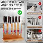 MEN WITH THE POT Magnetic Knife Holder 13 x 10 Inches, Multifunctional Double Sided Magnetic Knife Block Rack, Wood & Red Epoxy Universal Magnetic Knife Storage Stand for Kitchen Counter