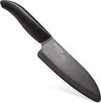 Kyocera Advanced Ceramic Revolution Series 5-1/2-inch Santoku Knife, Black Blade