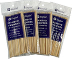400 Count | KingSeal Natural Bamboo Wood Grilling Skewers for Shish Kebabs, BBQ, and Fruit Arrangements, 6 Inch x 2.5mm Diameter - 4 Packs x 100 Skewers