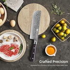 FINDKING 7 Inch Japanese Nakiri Knife, Straight-Edged Vegetable Cleaver for Efficient Chopping and Mincing, Specialized Usuba Milk Street Knife (Raven Series)