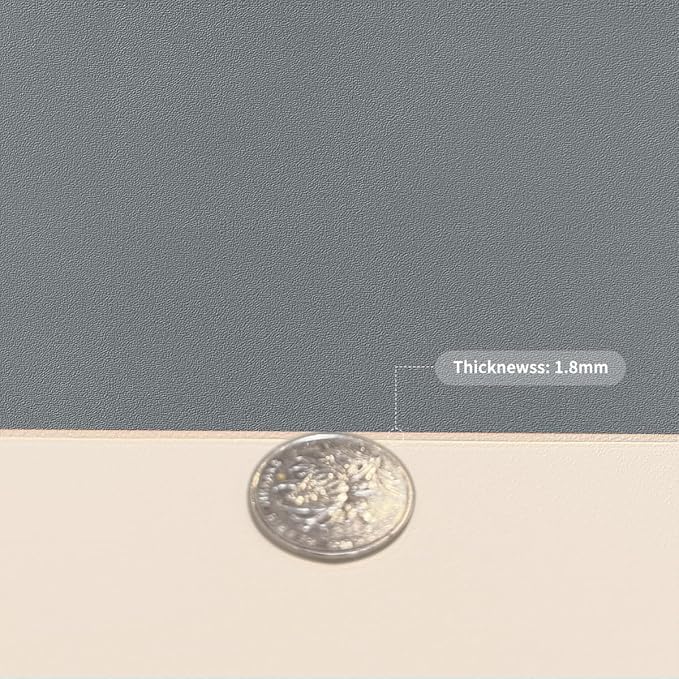 Leather Table Pad,1.8mm Thick,40x84 Inch,Table Pads for Dining Room Table Rectangular,Table Protector for Dining Room Table,Dining Table Cover Protector(Off White+Light Gray,40x84)