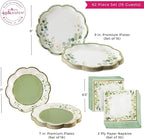 Kate Aspen Sage Green Party Decorations, Eucalyptus Floral Botanical Garden 62 Piece Plates and Napkins Party Supplies (16 Guests) Greenery Baby Shower Decorations & Bridal Shower Decor