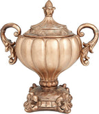 Deco 79 Polystone Solid Decorative Jars, 12" x 8" x 13", Bronze