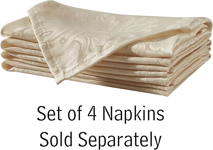 Newbridge Barcelona Luxury Damask Fabric Tablecloth, 60” Wide x 102” Oval, Golden Beige, 100% Polyester, No Iron, Soil Resistant Dining Room, Party and Banquet Table Cover