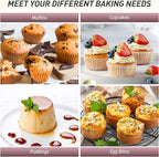 24 Cups Silicone Muffin Pan with Metal Reinforced Frame Cupcake Tray Egg Mold for Kitchen 2025 First Apartment Essentials New Home Must Haves Things House Warming Decor Housewarming Hostess Host Gifts