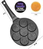 CucinaPro Fantasy Friends Mini Pancake Pan - Nonstick Griddle for Breakfast Magic, Featuring a Princess Castle & More, 7 Unique Flapjacks