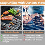 Reusable Grill Mats for Outdoor Grill Set of 6,Heavy Duty Non-Stick BBQ Mats & Oven Liner,Easy to Clean,Works on Gas, Charcoal & Electric Grills - 15.75 x 13 Inch,Black