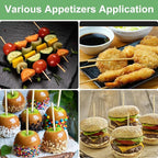 Bamboo Candy Apple Skewer Sticks Semi Pointed, 5mm 5.5inch Cotton Rock Candy Caramel Lollipop Sticks, Natural Wooden BBQ Barbecue Skewer for Corn Dog 50 PCS