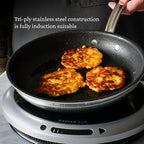 Hestan ProBond Forged TITUM - Professional Clad Stainless Steel, Nonstick, Frying Pan Set (8.5'' & 11''), Induction Compatible, Made without PFOAs
