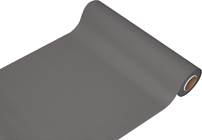 EVALAND 17.7" x 33 FT Non-Slip Shelf Liner, Non-Adhesive, BPA-Free, Waterproof Pantry Liner for Shelves, Easy to Cut, Oil-Proof Shelf Liners for Kitchen, Cabinets, Drawers, Refrigerator, Grey