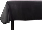 Yourtablecloth Heavy Duty Vinyl Rectangle or Square Tablecloth – 6 Gauge Heavy Duty Tablecloth – Flannel Backed – Wipeable Tablecloth with Vivid Colors & Many Sizes 52 x 70 Black