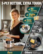 WantJoin Pressure Cooker Stainless Steel 4 Qt, Commercial Stove Top Pressure Cooker Pot Used for Pressure Foodie or Steaming, Compatible with Gas & Induction Cooker