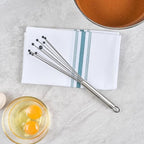Restaurantware-German Standard 10.6 Inch Ball Whisks, 24 Kitchen Whisks With Silicone Balls - Ergonomic Handle, Dishwashable, Stainless Steel Manual Egg Beater, Durable, For Whisking, Stirring, Mixing