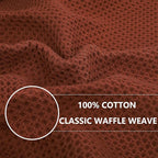 Homaxy 100% Cotton Waffle Weave Kitchen Dish Towels, Ultra Soft Absorbent Quick Drying Cleaning Towel, 13 x 28 Inches, 4-Pack, Rust