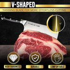 SliceElite Slice Series 7 Inch Bone Cutting knife High Carbon German Steel Blade Pakkawood Handle Dual Sheath Cleaver Chopper Butcher Tool Heavy Duty Kitchen Meat Slicer Vegetable Sharp Gift BBQ Chef