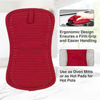 All-Clad Premium Pot Holder & Heating Pad, (1-Pack) Heat Resistant to 500 Degrees, 100% Cotton 10"x6.25" for Kitchen and Barbeque, Chili Red