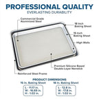 Viking 2-Piece Nonstick Baking Sheet Set, 15.5" & 17", Silver