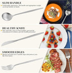 Silverware Set for 8, 40 Piece Flatware Set, Cutlery Tableware set Include Spoons And Forks Set, Stainless Steel Utensil Set, Matte polished Finish, Dishwasher Safe