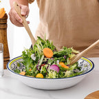 Talavera Melamine Large Serving Bowl, 13.75" x 2.75" Mixing, Pasta Serving Bowls set of 2,100% Melamine Soup Bowl Salad Bowl Fruit Bowls,Lightweight and Unbreakable…