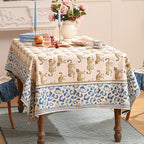 patdrea Designer Leopard Animal Linen Small Table Cloth for Square Table,Vintage Breathable Soft Tablecloth,Dacorative Cover for Kitchen Dining,Holiday,Christmas,Thanksgiving,55"x55"-from