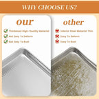 6 Pack Half Size Baking Sheet Pans Perforated, Aluminum Commercial Cookie Sheets Non-Stick, 18"x13"