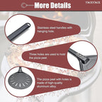 Pizza Turner, 8-inch Black Metal Pizza Turning Peel, Aluminum Turning Peel