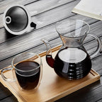 Unbreakable - Pour Over Coffee Maker with Double Stainless Filter 34 fl oz, Thickened Heat-Resistant Borosilicate Glass Pour Over Coffee Dripper, Stovetop Safe