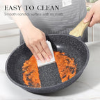 GiPP Non Stick Frying Pan Set - 8" 9.5" 11" Granite Nonstick Skillets, Non Toxic, Omelette Pan with Stay Cool Handle, Induction Compatible, PFAS/PTFE/PFOA Free, Grey