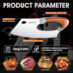 ROCOCO Meat Cleaver Knife Unique Effort Saving Kitchen Knife Professional Stainless Steel Chef Cooking Knives for Cutting Meat Vegetable Father Mother Christmas Gift Bronze